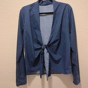 Girls/women polka dot, tie in the front blouse Lg